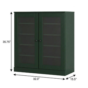 Green Twenty Pair Solid Wood Shoe Cabinet Entryway Organizer with Sturdy Storage