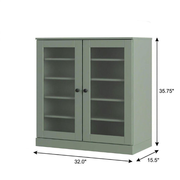 Sage Solid Wood Twenty Pair Shoe Cabinet Entryway Organizer with Stackable Storage