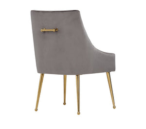 VIG Furniture Castana Grey Velvet Dining Chairs Set Of 2 With Gold Legs, Back Handle, Plush Seat & Floor Protectors VGRH-RHS-DC-101-GRY