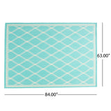 Christopher Knight Home® - Noble House - Eutropia 5'3" X 7' Indoor Area Rug, Teal and Ivory