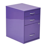 OSP Home Furnishings 22" Pencil, Box, File Cabinet Purple