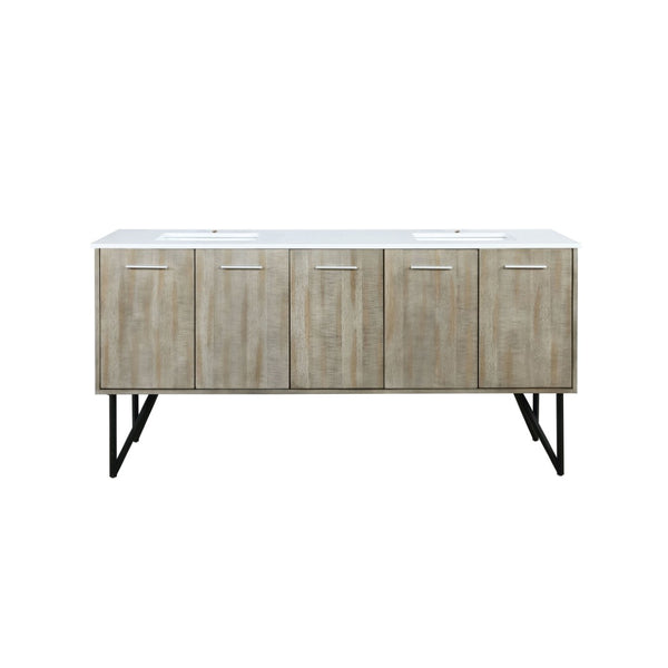 English Elm Rustic Acacia Double Bath Vanity 72" W X 20" D With Durable Cultured Marble Top & Ample Storage Options B2731P259708-GIGA