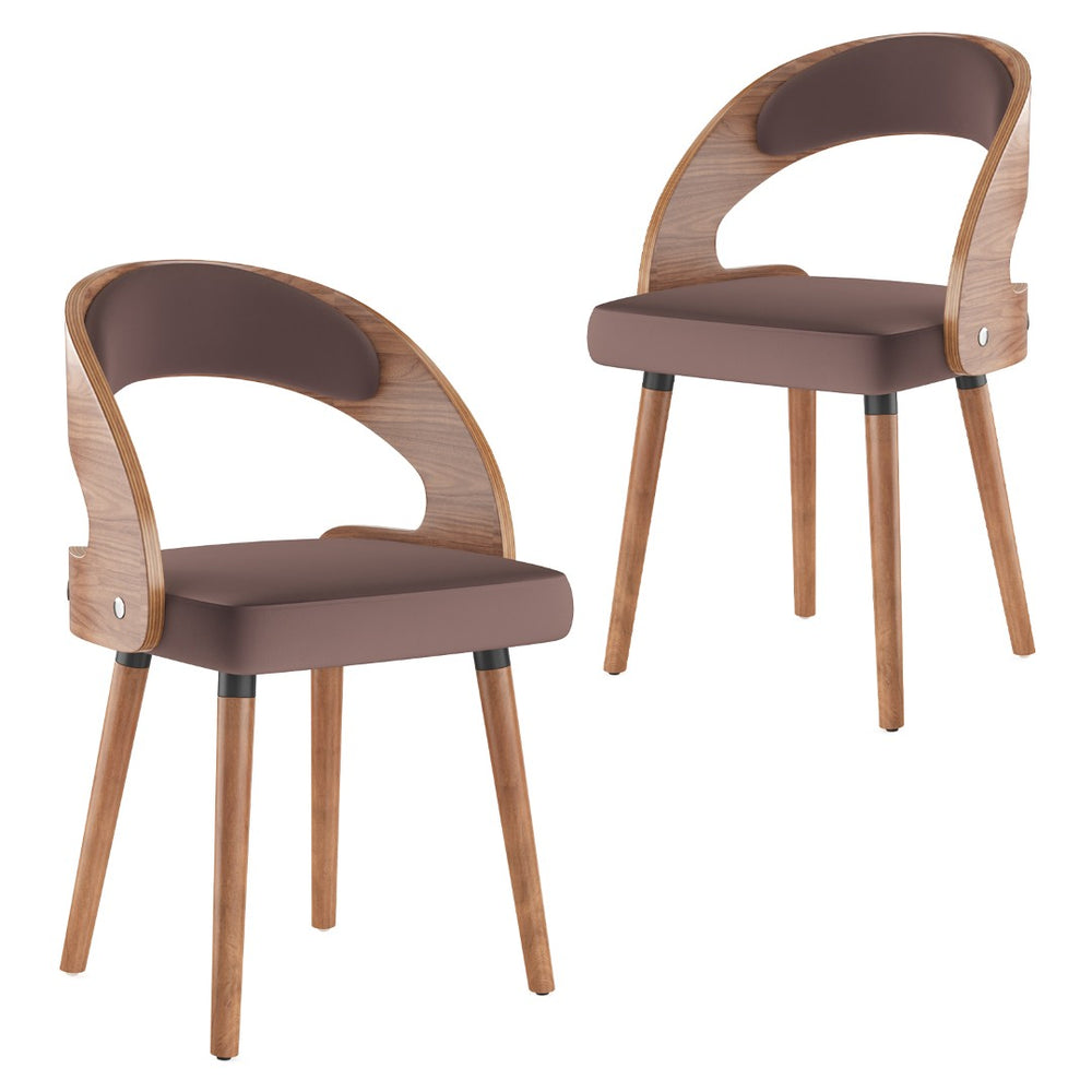 English Elm Swivel Counter Stools Set of 2 Rattan Back Pu Seat Mid Century Wood Frame Kitchen Dark Brown T3623P433540