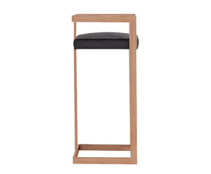VIG Furniture Halifax Modern Velvet Counter Stool With Rosegold Frame, Plush Square Seat, U-Base Footrest (30") Black Bar Stool VGRH-RHS-DC-212-BLK