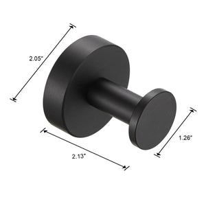 English Elm Round Matte Black Towel Hooks - 2 Pack Of Durable Wall-Mounted Holders For Modern Home Spaces T3177P280083-GIGA