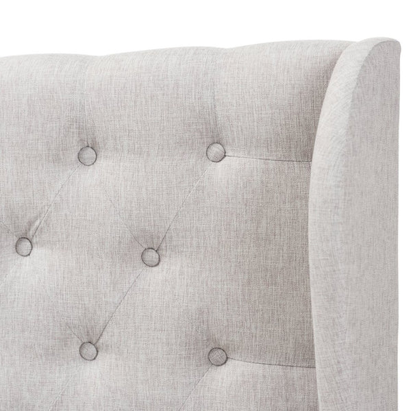 Baxton Studio Baxton Studio Cadence Modern Winged Headboard with Button-Tufting in Elegant Greyish Beige Fabric King BBT6631-Greyish Beige-King HB