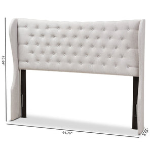 Baxton Studio Baxton Studio Cadence Modern Winged Headboard with Button-Tufting in Elegant Greyish Beige Fabric King BBT6631-Greyish Beige-King HB