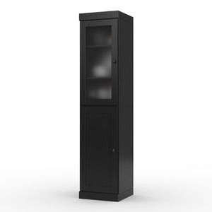 HomeRoots 72 Inch Black Solid Wood Freestanding Pantry Cabinet for Kitchen or Hallway 752635