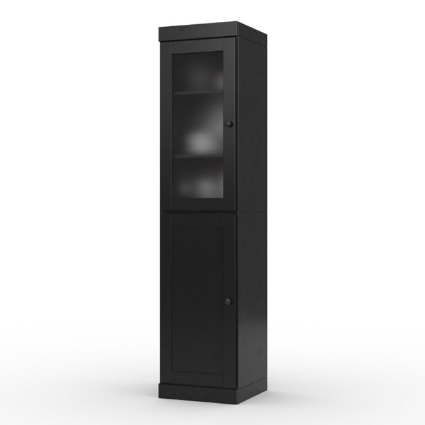 HomeRoots 72 Inch Black Solid Wood Freestanding Pantry Cabinet for Kitchen or Hallway 752635
