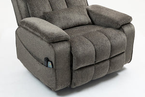 English Elm Oversized Power Lift Recliner Chair with Massage Heating and Usb Charging for Living Room Dark Grey W547S00073