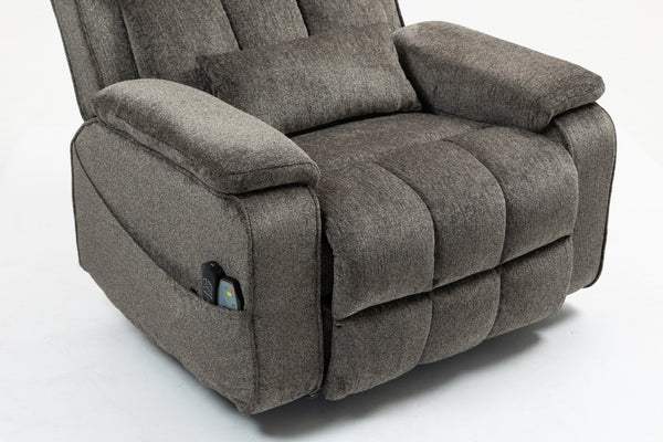 English Elm Oversized Power Lift Recliner Chair with Massage Heating and Usb Charging for Living Room Dark Grey W547S00073