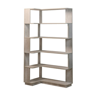 English Elm 90cm L-shaped Corner Bookcase Five Tier Open Shelving Unit for Home Office W2899P444149