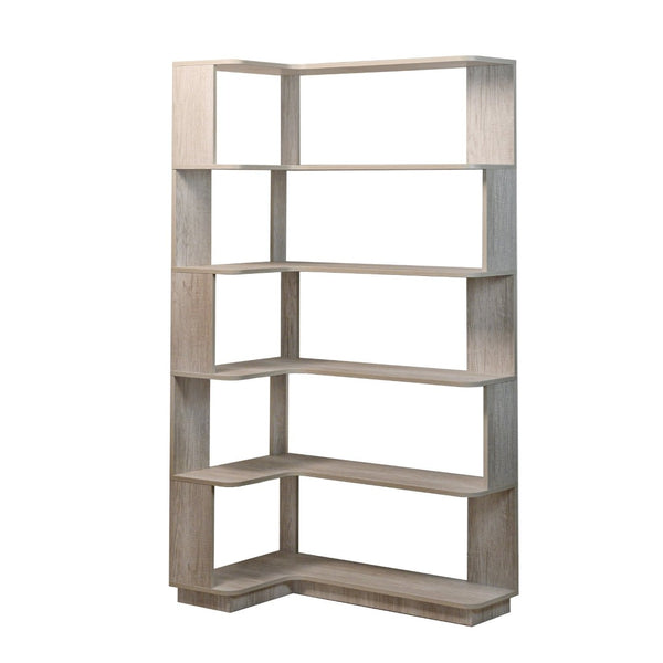 English Elm 90cm L-shaped Corner Bookcase Five Tier Open Shelving Unit for Home Office W2899P444149