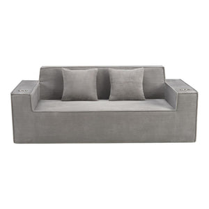 76 Inch Corduroy Upholstered Loveseat with Accent Throw Pillows for Modern Living Rooms