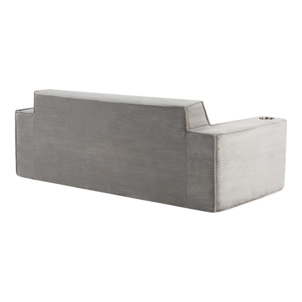 76 Inch Corduroy Upholstered Loveseat with Accent Throw Pillows for Modern Living Rooms