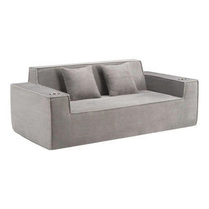 76 Inch Corduroy Upholstered Loveseat with Accent Throw Pillows for Modern Living Rooms