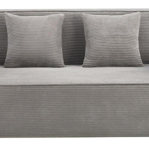 76 Inch Corduroy Upholstered Loveseat with Accent Throw Pillows for Modern Living Rooms