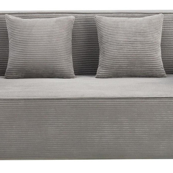 76 Inch Corduroy Upholstered Loveseat with Accent Throw Pillows for Modern Living Rooms