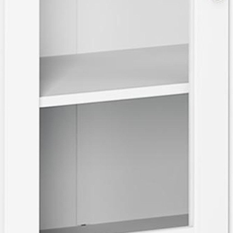 HomeRoots 72 Inch Solid White Wood Freestanding Cabinet with Dual Doors for Pantry Storage 752780