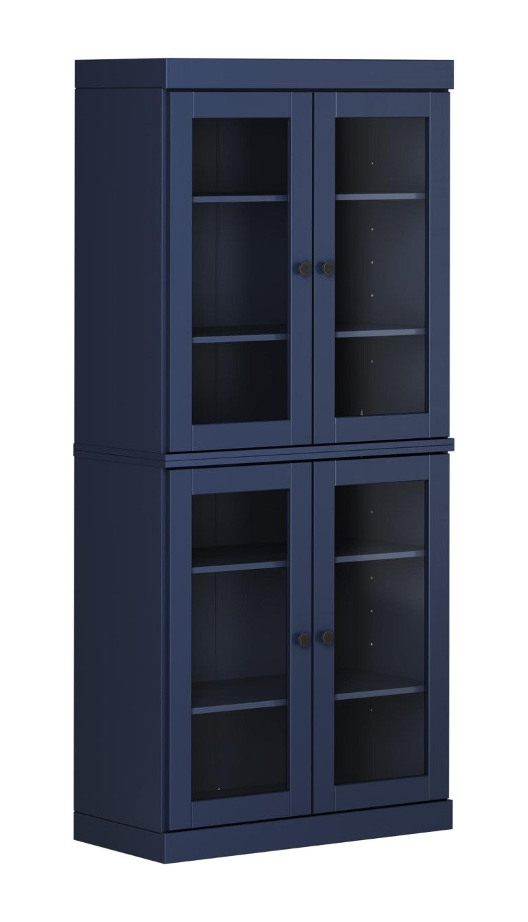 HomeRoots 72 Inch Solid Wood Four Door Storage Armoire Pantry Cabinet for Kitchen or Hallway 752844