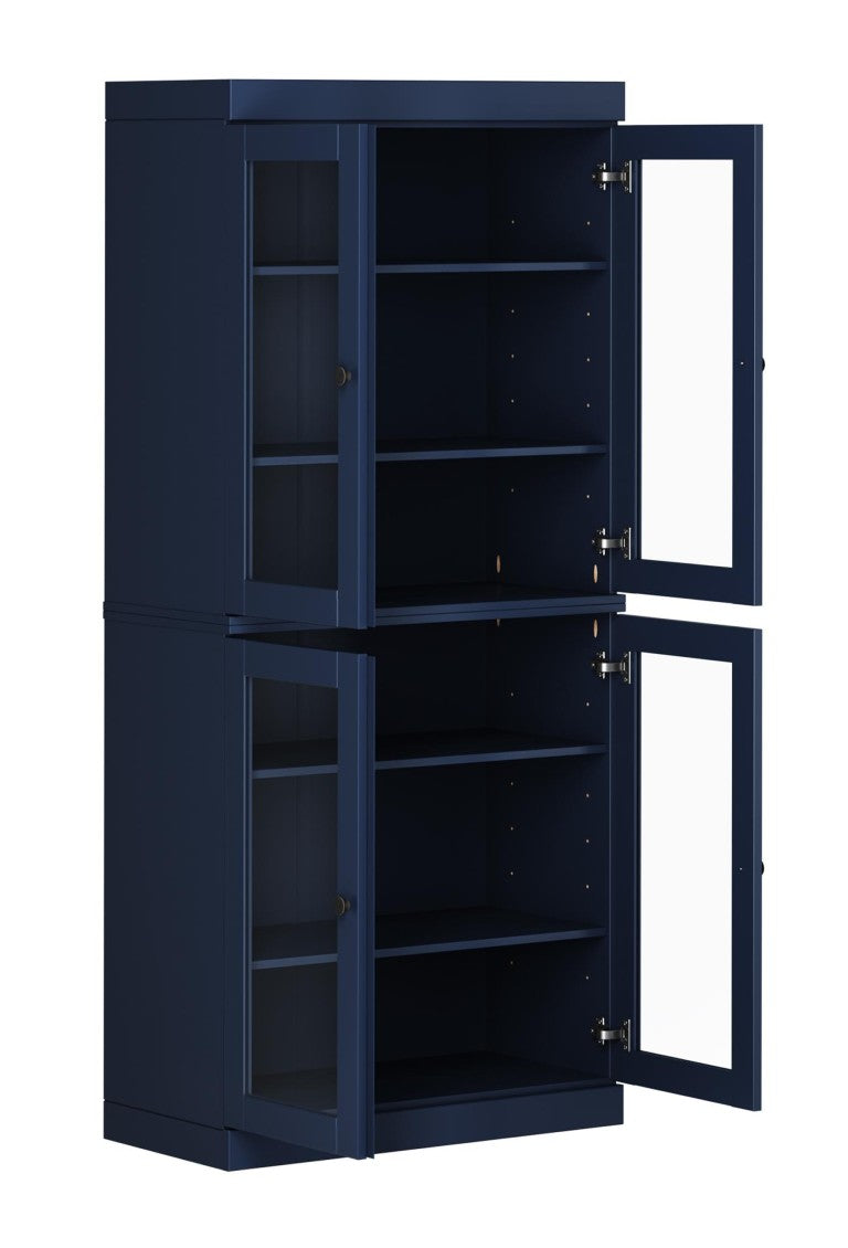 HomeRoots 72 Inch Solid Wood Four Door Storage Armoire Pantry Cabinet for Kitchen or Hallway 752844