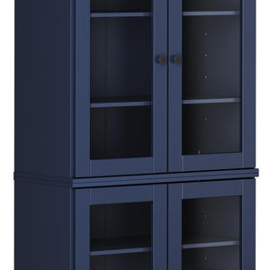 72 Inch Solid Wood Four Door Storage Armoire Pantry Cabinet for Kitchen or Hallway