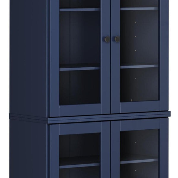 72 Inch Solid Wood Four Door Storage Armoire Pantry Cabinet for Kitchen or Hallway