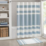 Madison Park Spa Waffle Transitional Shower Curtain with 3M Treatment MP70-4987 Blue