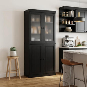 72 Inch Solid Wood Tall Pantry Cabinet with Four Doors for Kitchen or Hallway