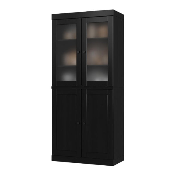 HomeRoots 72 Inch Solid Wood Tall Pantry Cabinet with Four Doors for Kitchen or Hallway 752867