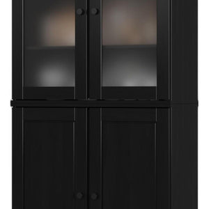 72 Inch Solid Wood Tall Pantry Cabinet with Four Doors for Kitchen or Hallway