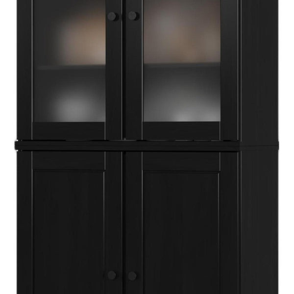 72 Inch Solid Wood Tall Pantry Cabinet with Four Doors for Kitchen or Hallway
