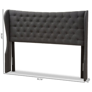 Baxton Studio Baxton Studio Cadence Modern Dark Grey Button-Tufted Winged Headboard for Stylish Bedroom Upgrade Queen BBT6631-Dark Grey-Queen HB