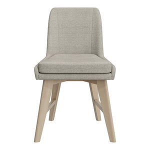 English Elm Studio Armless Linen Texture Dining Chairs with White Wash Wood Legs Set of 2 B127P495087