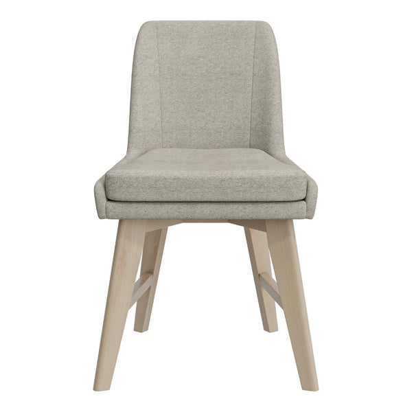 English Elm Studio Armless Linen Texture Dining Chairs with White Wash Wood Legs Set of 2 B127P495087