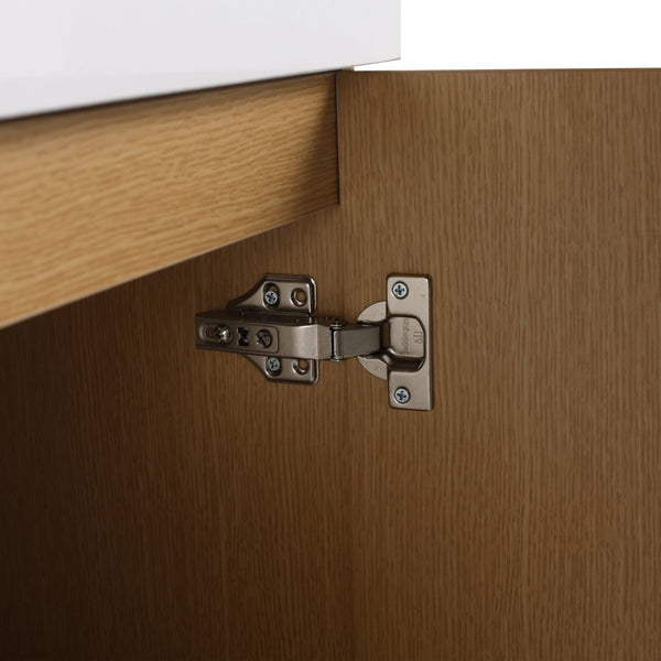 English Elm 18.5" Stylish Wall-Mounted Bathroom Vanity With Durable Resin Sink, Soft-Close Door, Space-Saving Design W1972P362138