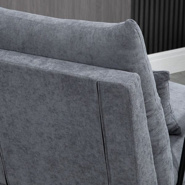 English Elm HOMCOM Reclining Accent Chair with Ottoman, Adjustable 95–155° Back, Plush Padded Seat, Steel Frame W2225P229183