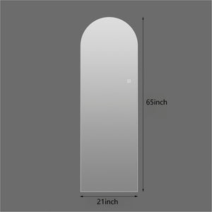 English Elm 65" Arch Full Length Wall Mirror with Dimmable Led Lighting for Bedroom or Entryway W2709P435584