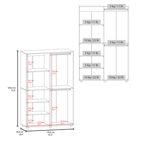 English Elm Ollie modern 2-door wardrobe with open shelving, scratch-resistant finish, roomy hanging space and shelves Multicolor 53 L x 23 W x 6 H B128S00191