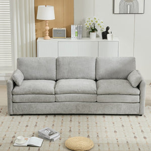 English Elm 101.2" Modular Chenille Sectional Sofa with Tufted Cushions and Deep Seating for Living Room Light Grey N719S001922R