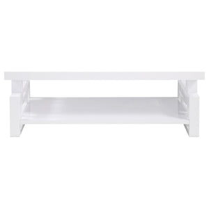 English Elm Fletcher Gloss White Lacquer Coffee and End Table Set for Modern Living Rooms B062S01660