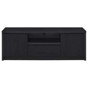English Elm Sloat Matte Black Media Console with Dual Drawers and Concealed Cabinet Storage B062P451931