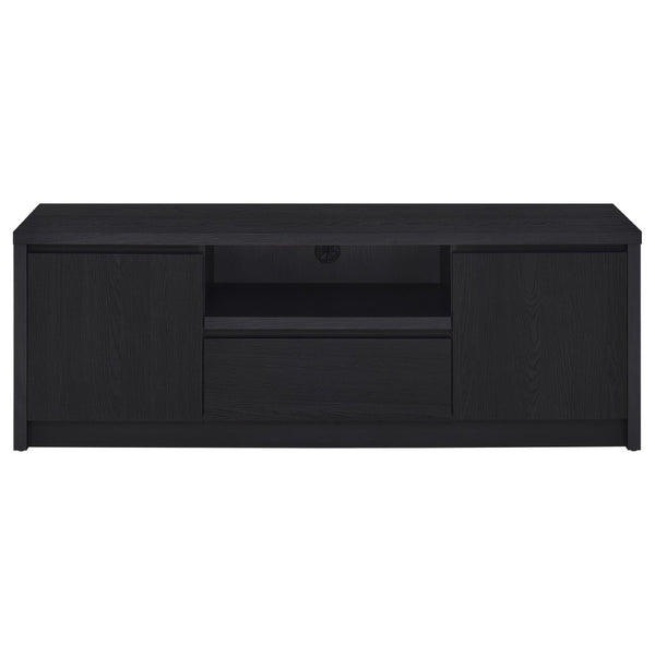 English Elm Sloat Matte Black Media Console with Dual Drawers and Concealed Cabinet Storage B062P451931