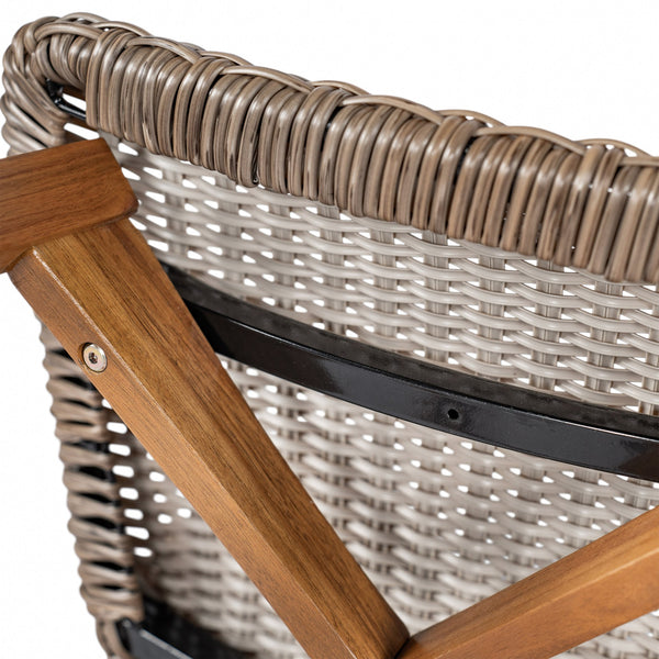 English Elm Christopher Knight Home® - Lymington Outdoor Bar Stool Set of 2 — Durable Acacia & Wicker Craft, Ergonomic 105° Backrest Comfort Light Brown,Teak N775P278094B