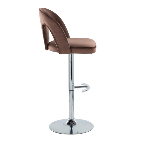 English Elm Adjustable Velvet Swivel Barstools with Chrome Base Set of 2 for Kitchen Island B202S01959