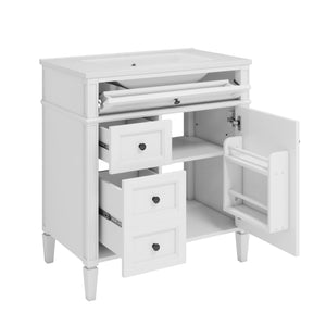 English Elm 30'' Modern Bathroom Vanity With Ceramic Sink, Soft-Close Drawers & Stylish Storage Cabinet Solutions N710P206904Z