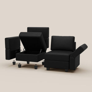 26 Inch Faux Leather Accent Lounge Chair with Hidden Storage for Modern Living Rooms