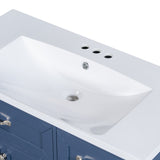 English Elm 36" Bathroom Vanity With Sink Combo, Blue Bathroom Cabinet With Drawers, Solid Frame and Mdf Board