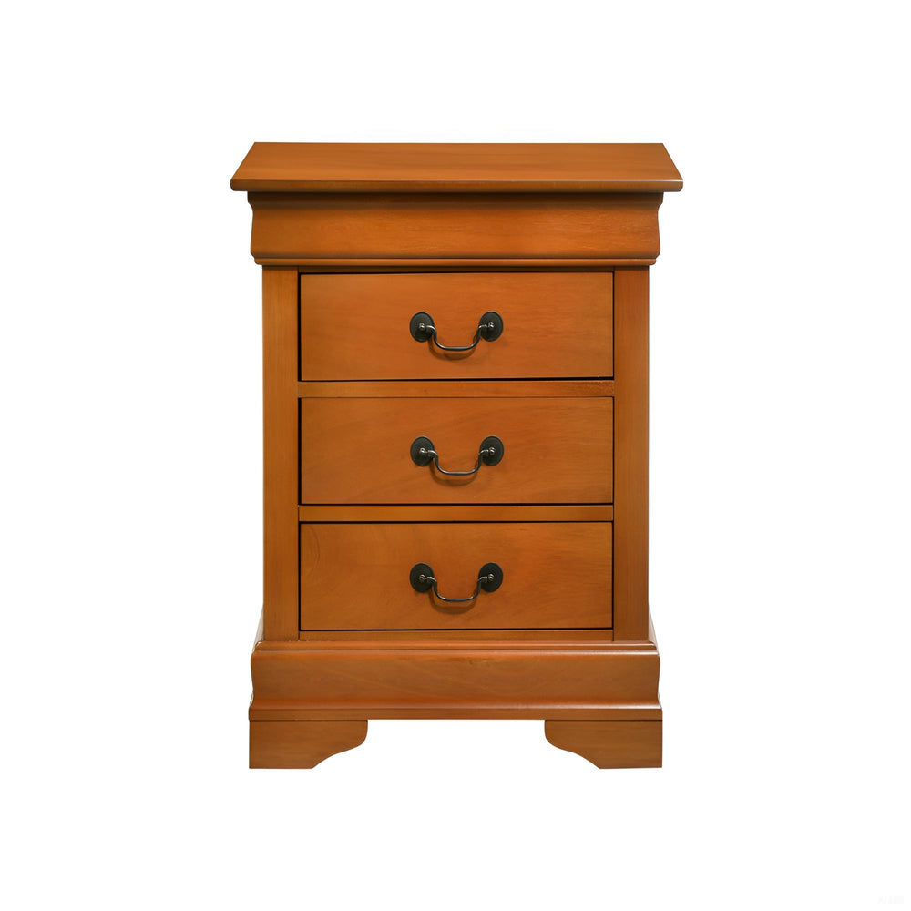 English Elm Elegant Oak Finished Nightstand with 3 Spacious Drawers, Solid Oak Durability, Ready-to-Use Classic Design B078108218