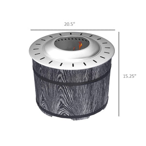 English Elm Outsunny Barrel Wood Burning Fire Pit Low Smoke Secondary Combustion Backyard Patio Portable Black W2225P174293